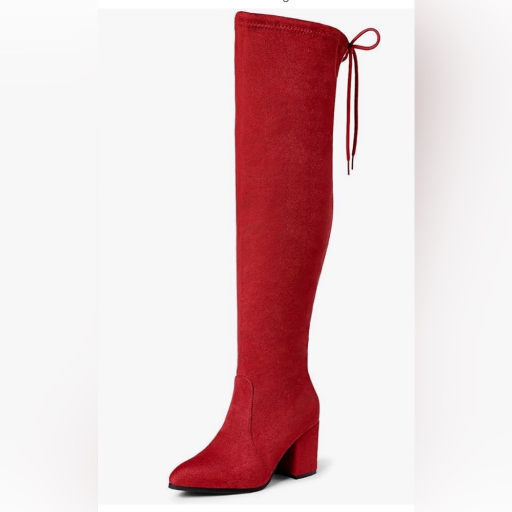 DREAM PAIRS THIGH HIGH HEELED BOOTS / RED / size 9.5